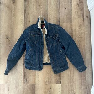 Dickies Denim Jacket with Faux Sherpa Lining